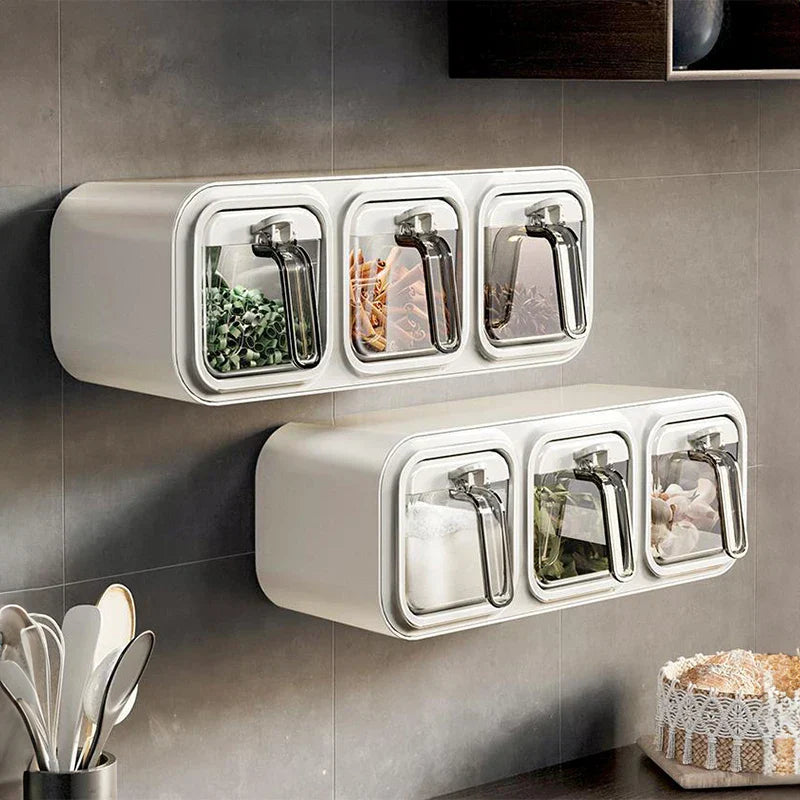 Wall Mounted Kitchen Seasoning Box – Condiment & Spice Storage Organiser
